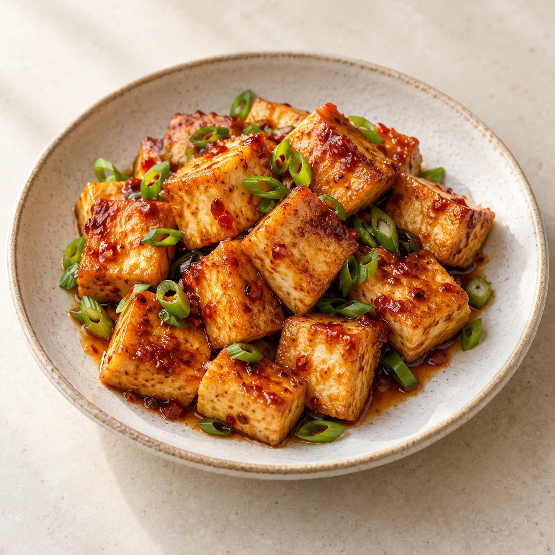Golden Tofu with Chilli Glaze