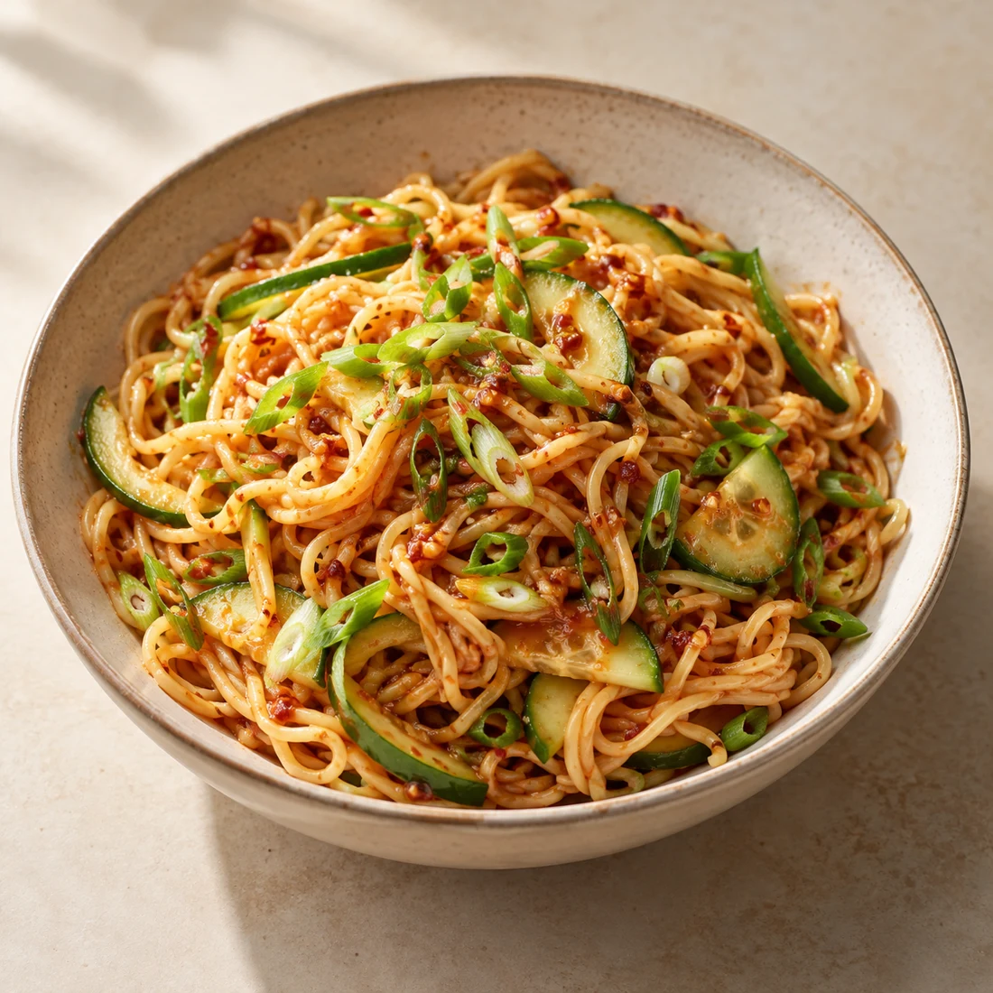 Sesame Chilli Tossed Noodles