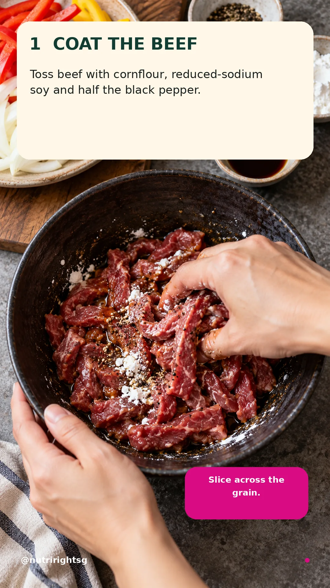 Black-Pepper Beef Lettuce Cups — preparation step (slide 3 of 7)
