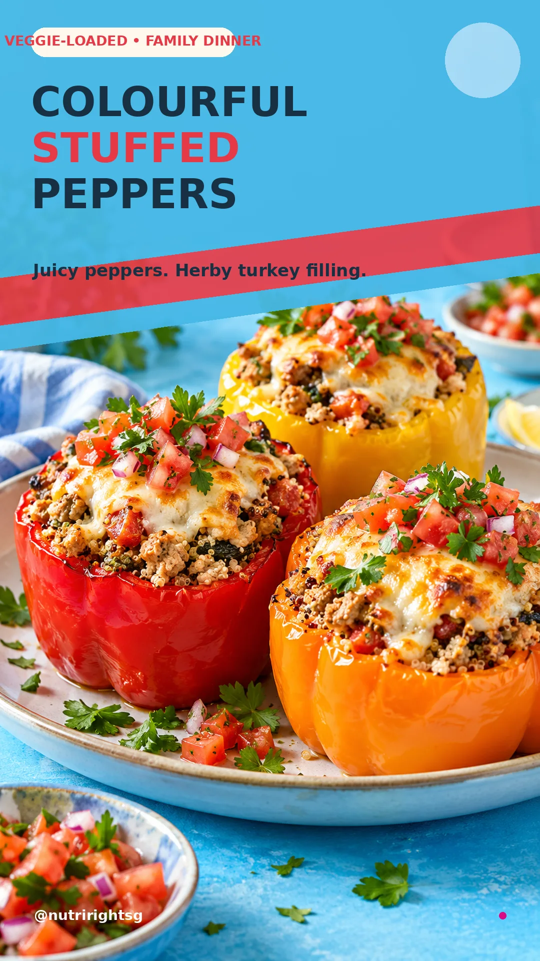Colourful Stuffed Peppers recipe cover