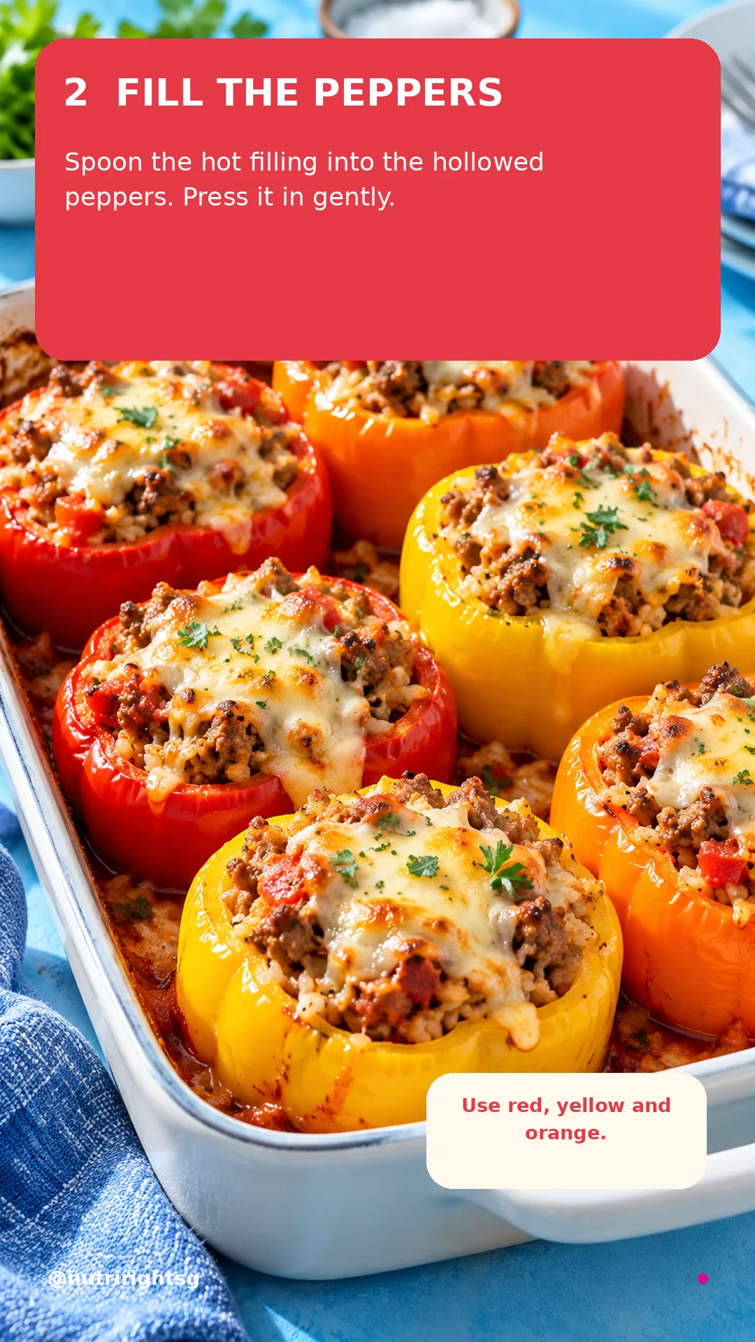Colourful Stuffed Peppers — cooking step (slide 4 of 7)