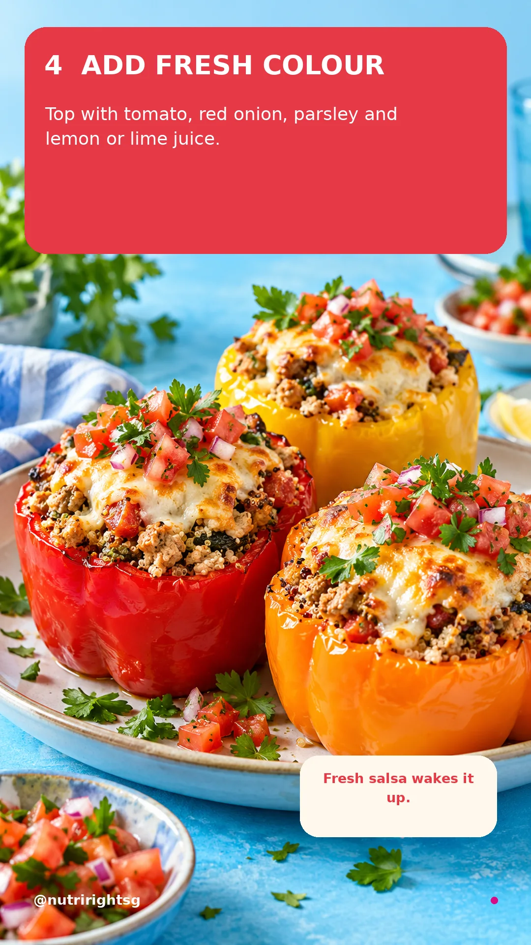 Colourful Stuffed Peppers — finishing step (slide 6 of 7)
