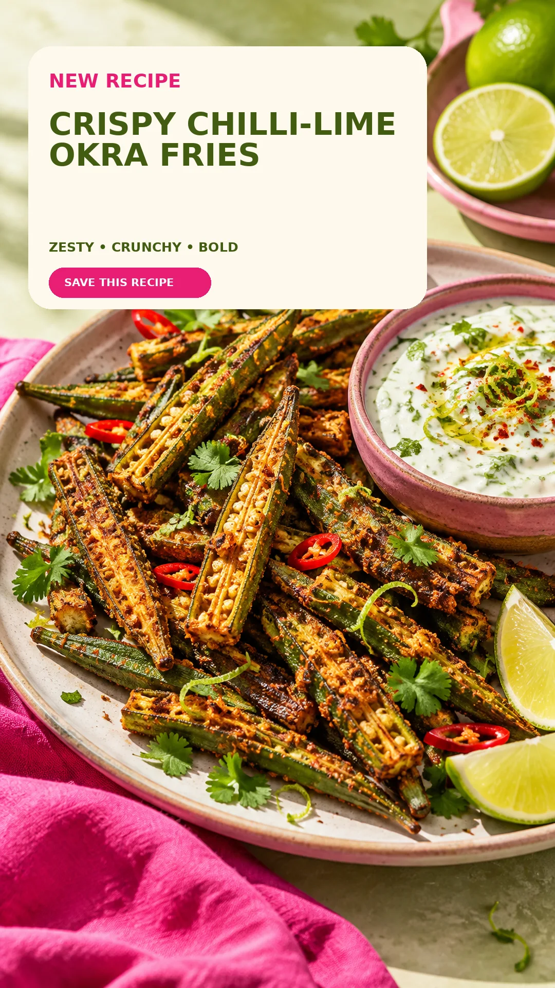 Crispy Chilli-Lime Okra Fries recipe cover
