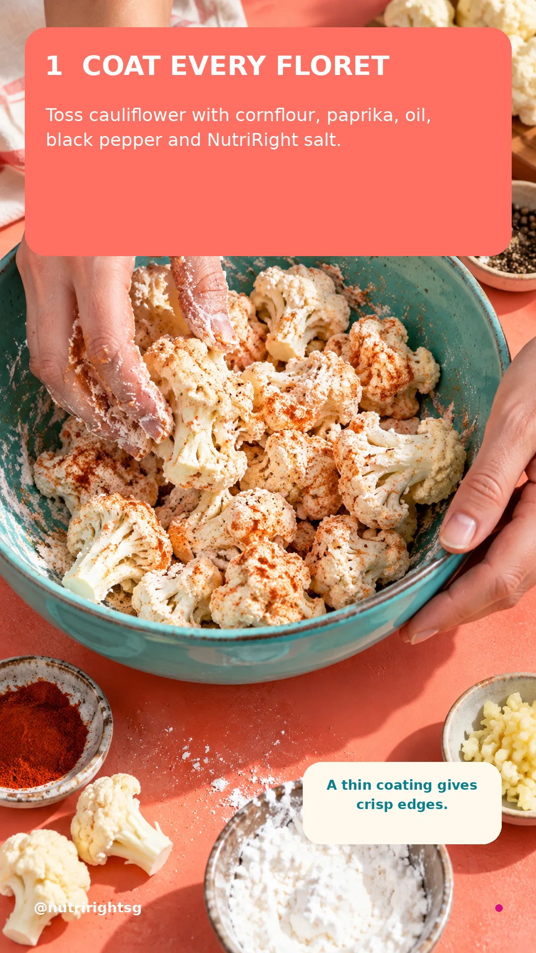 Crispy Sweet-Chilli Cauliflower — preparation step (slide 3 of 7)