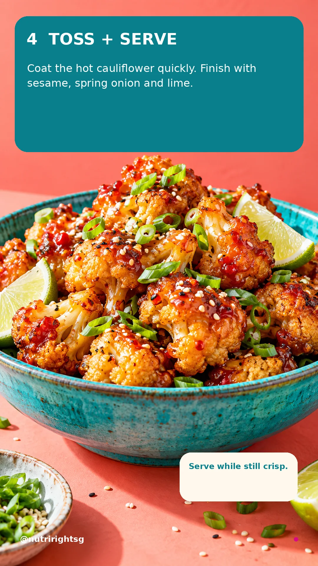Crispy Sweet-Chilli Cauliflower — finishing step (slide 6 of 7)
