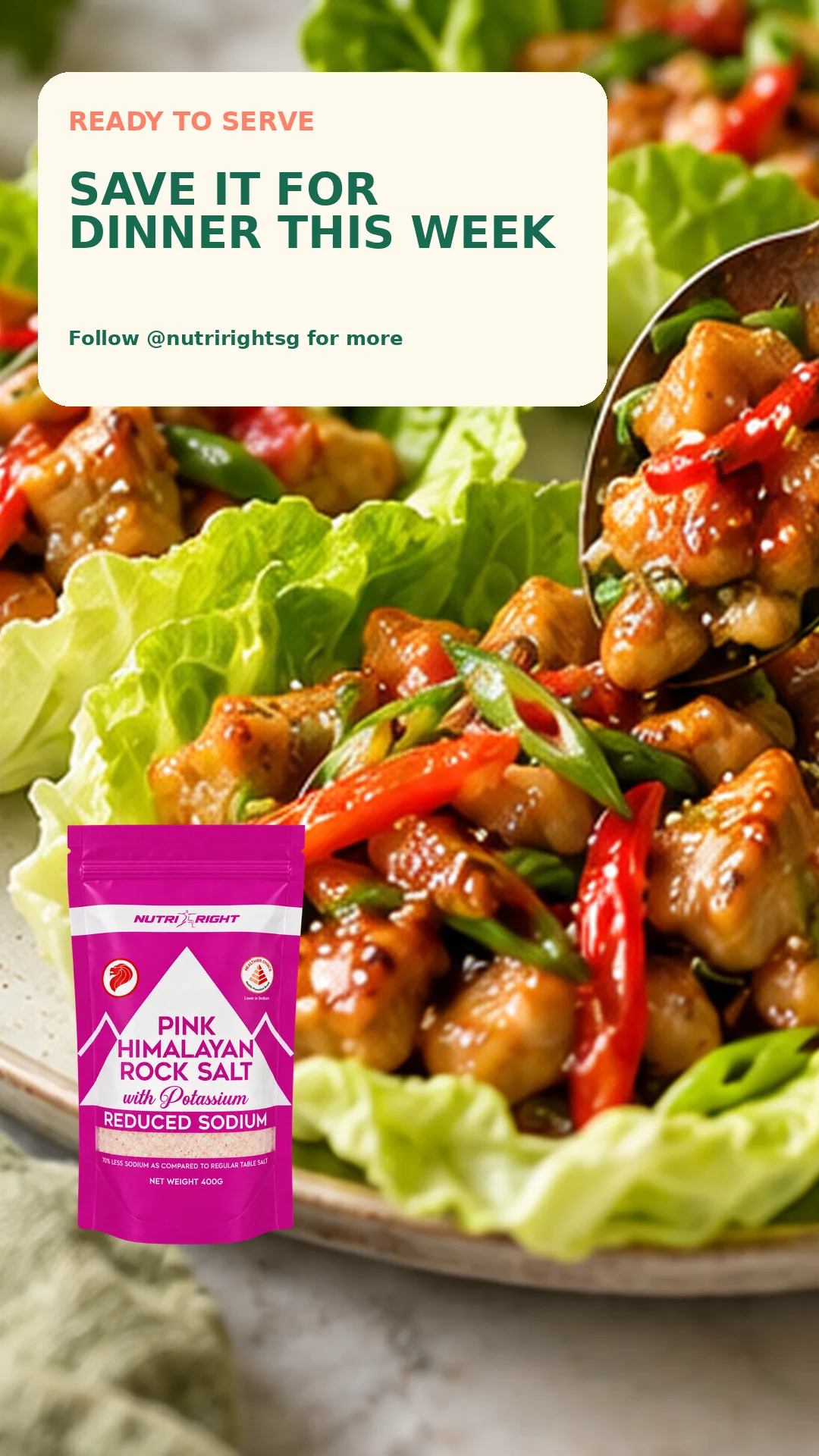 Ginger-Scallion Chicken Lettuce Cups — finished dish (slide 7 of 7)