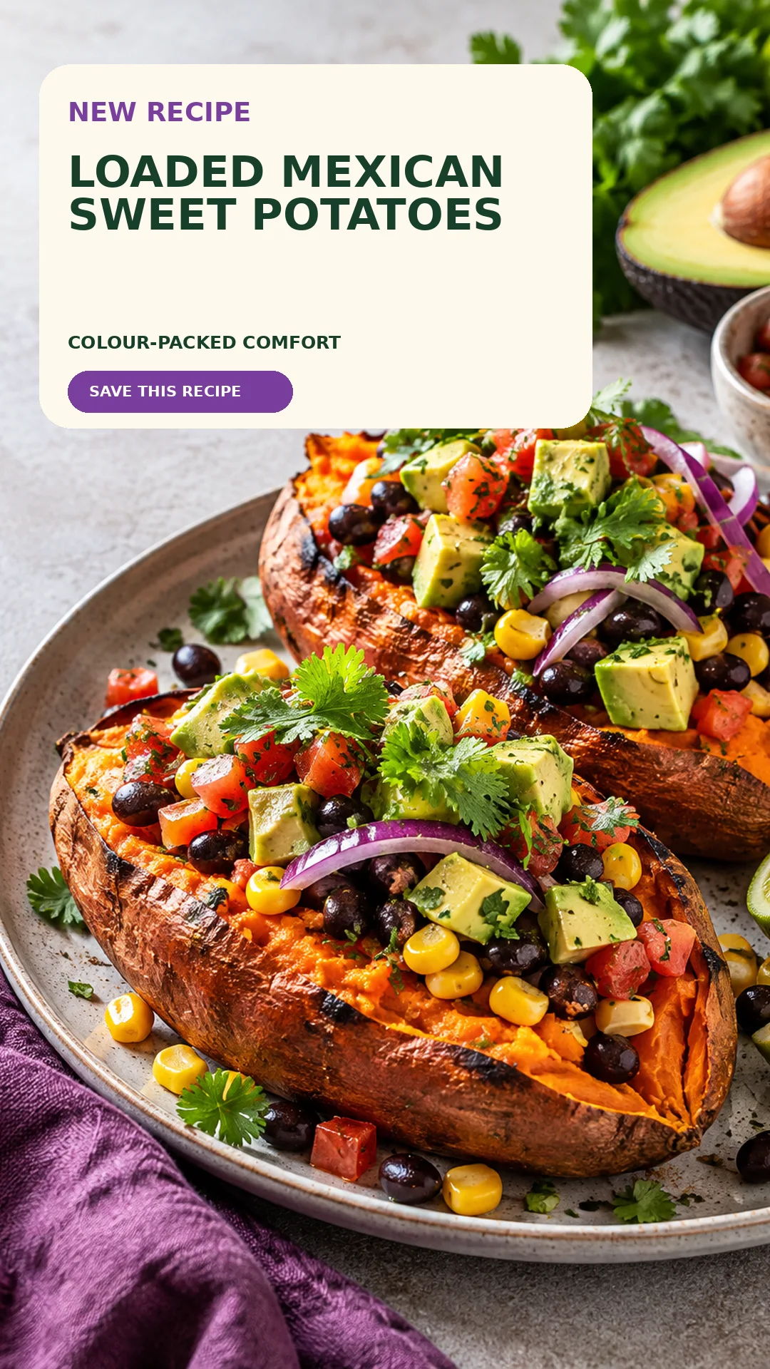 Loaded Mexican Sweet Potatoes recipe cover