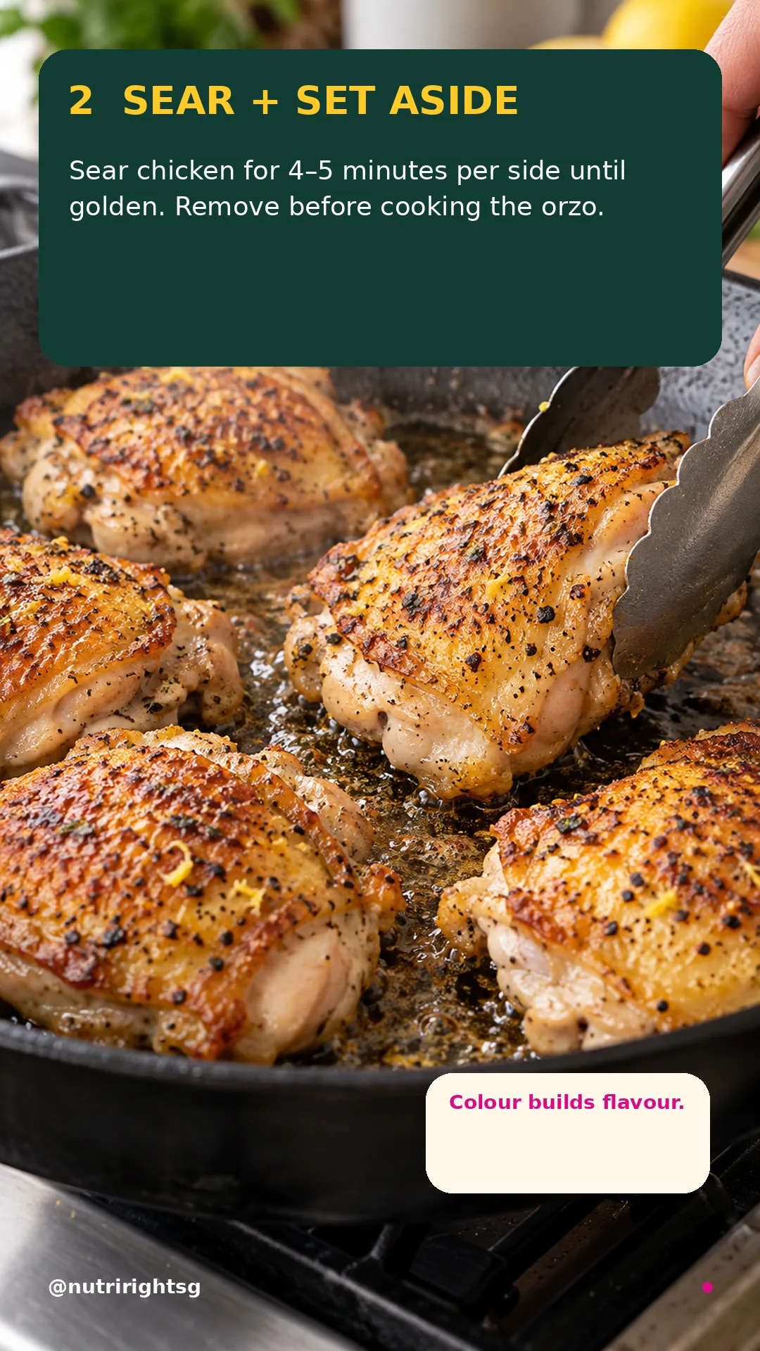 One-Pan Lemon-Pepper Chicken Orzo — cooking step (slide 4 of 7)