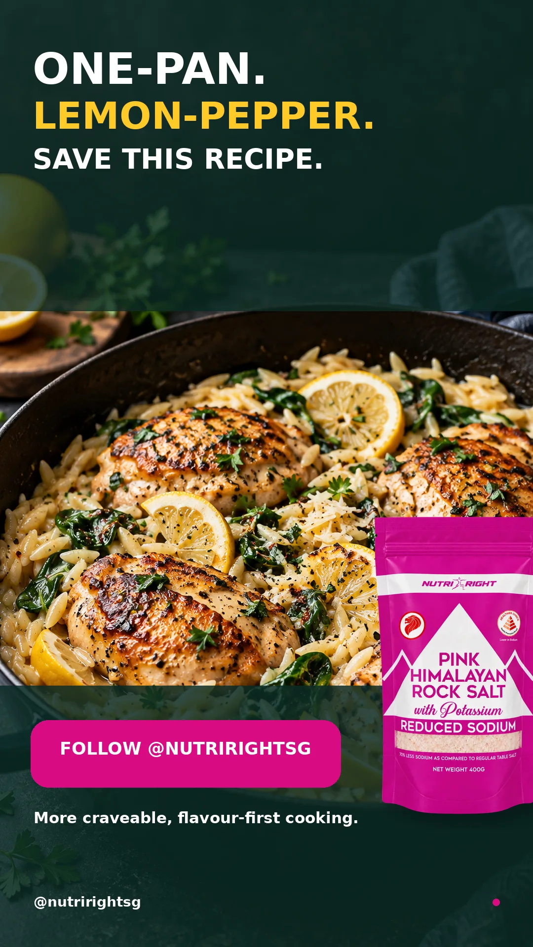 One-Pan Lemon-Pepper Chicken Orzo — finished dish (slide 7 of 7)