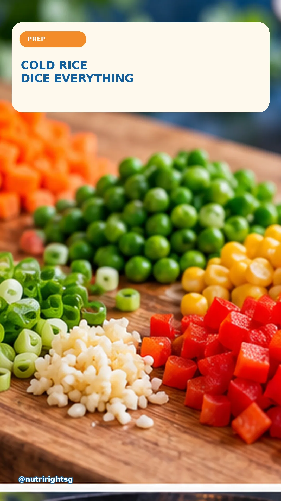 Rainbow Egg Fried Rice — preparation step (slide 3 of 7)