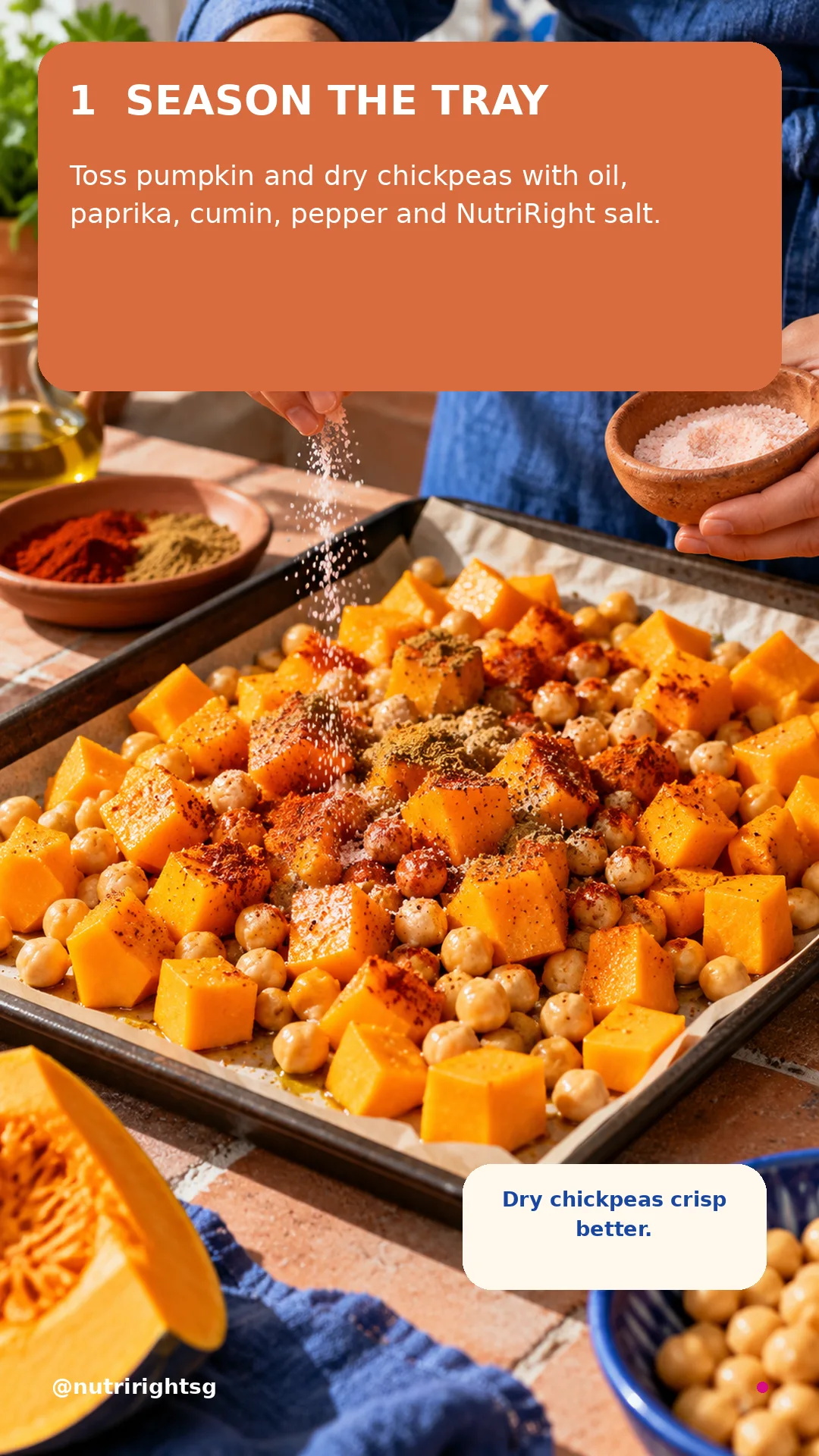 Roasted Pumpkin-Chickpea Crunch Bowl — preparation step (slide 3 of 7)