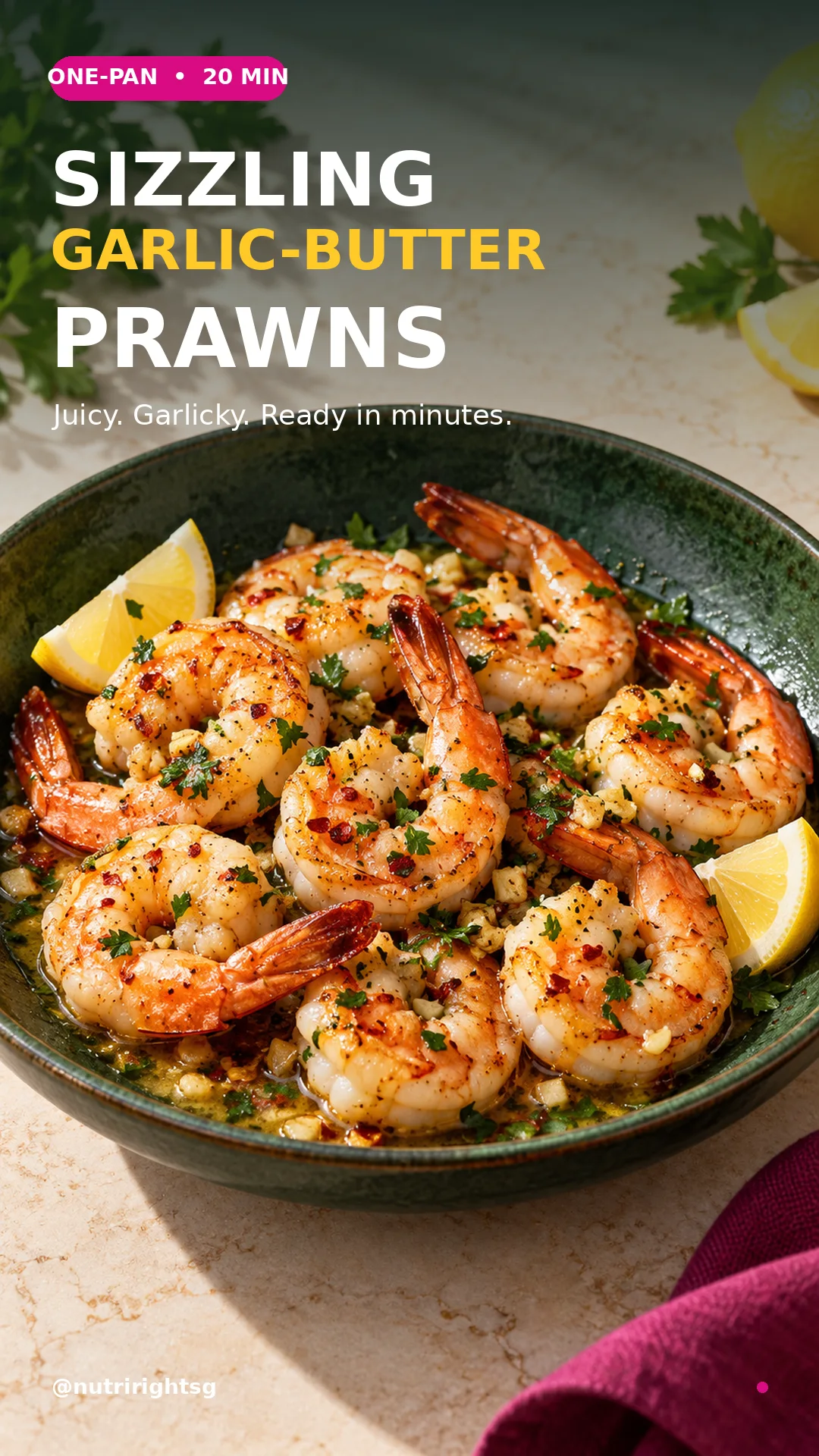 Sizzling Garlic-Butter Prawns recipe cover