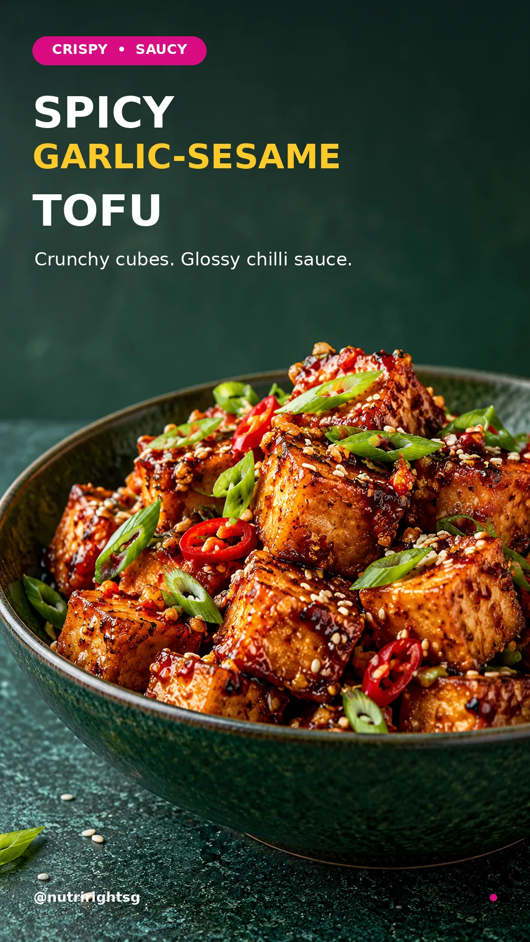 Spicy Garlic-Sesame Tofu recipe cover