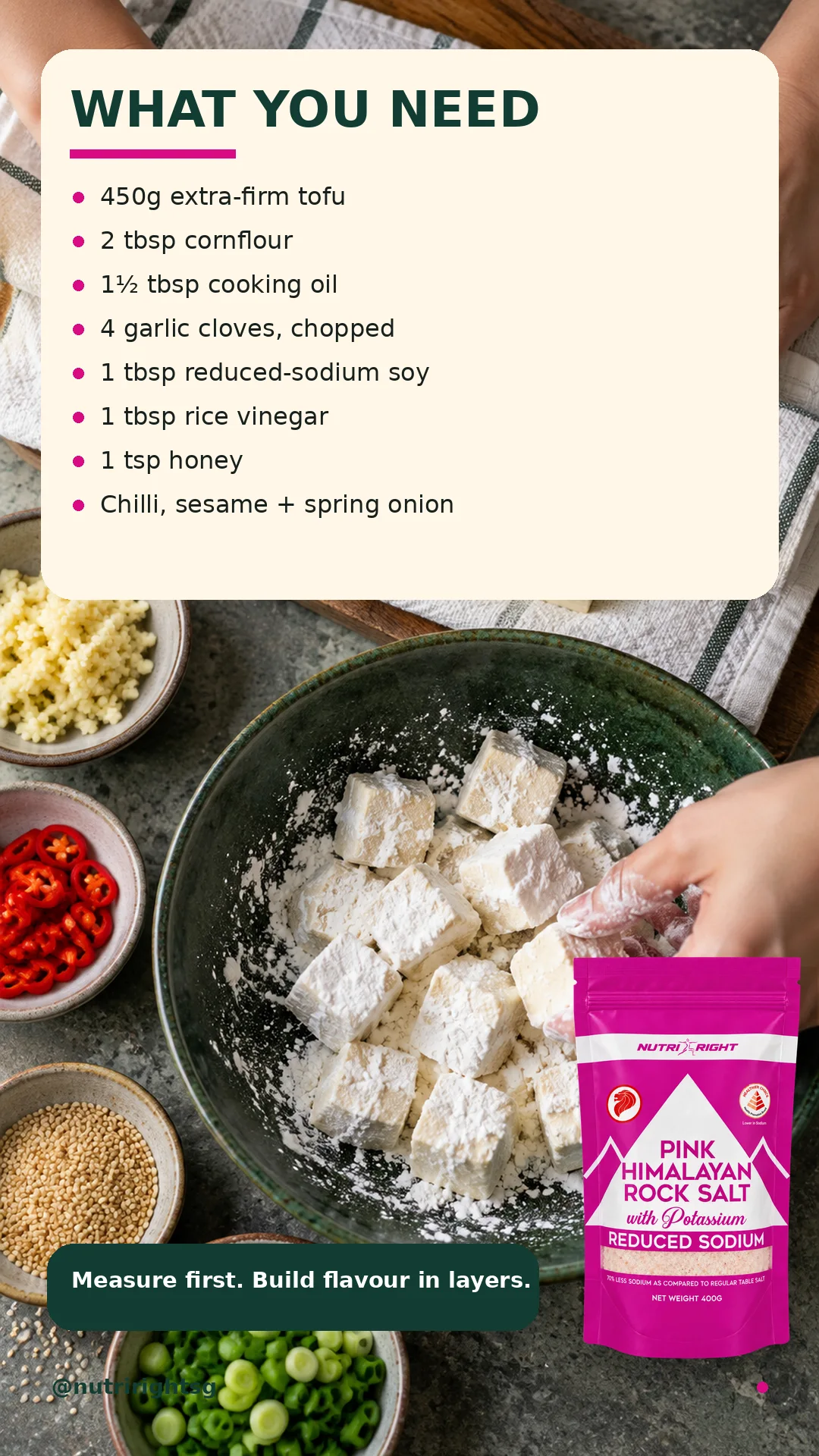 Spicy Garlic-Sesame Tofu — ingredients (slide 2 of 7)