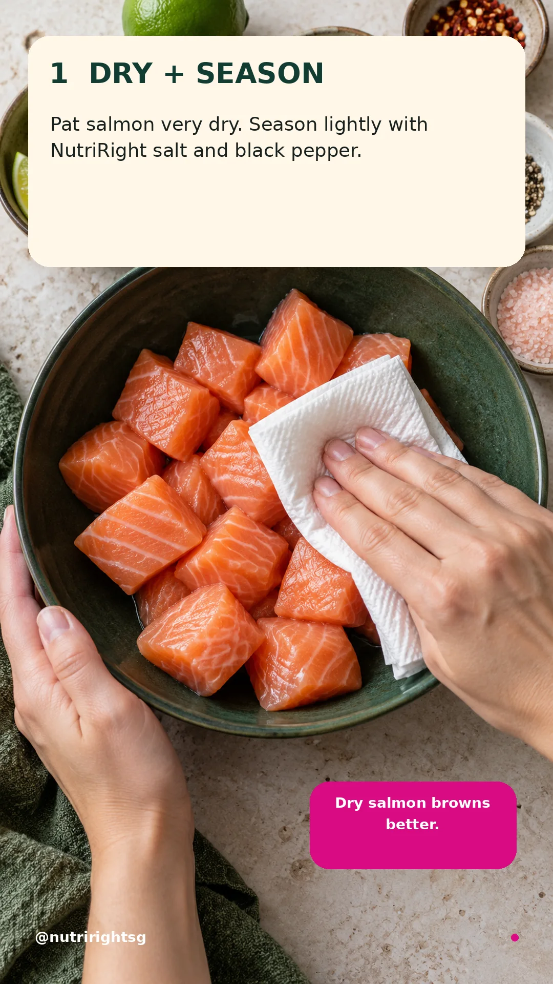 Sticky Chilli-Lime Salmon Bites — preparation step (slide 3 of 7)