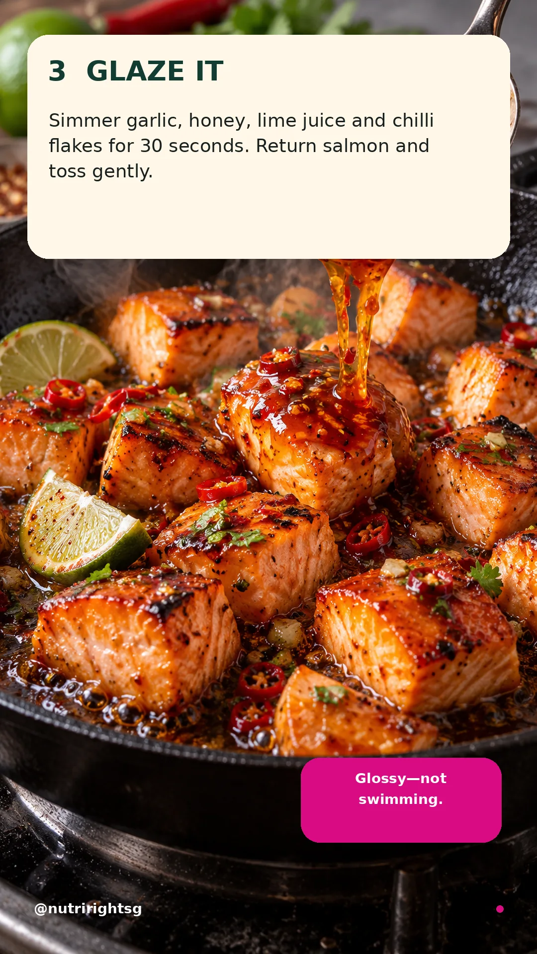 Sticky Chilli-Lime Salmon Bites — cooking step (slide 5 of 7)
