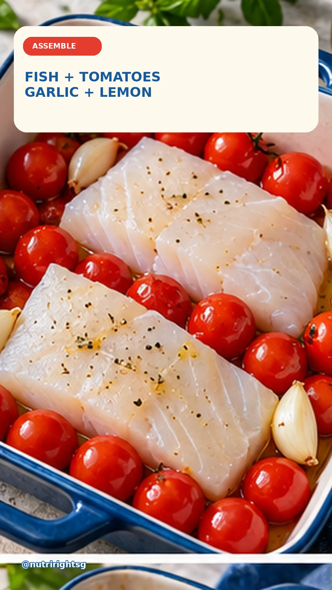 Tomato-Basil Baked Fish — preparation step (slide 3 of 7)