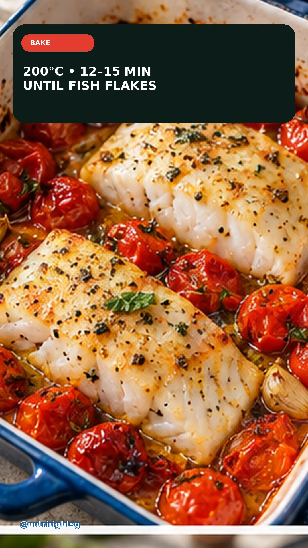 Tomato-Basil Baked Fish — cooking step (slide 5 of 7)